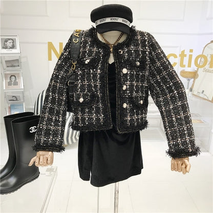 High-quality Temperament Ladies style tweed women short Jacket Women 2022 autumn  elegant jacket Female Fashion Jacket Woman Top